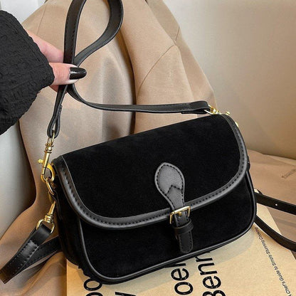 Fiorelle Women's Saddle Luxe Sling Bag - Matte Vintage Crossbody with Signature Buckle & Adjustable Wear