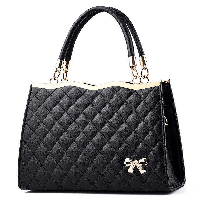 Fiorelle Women's Quilted Bow-Accent Structured Tote Bag – Oversized Shoulder & Crossbody Handbag for Women, Timeless Elegance