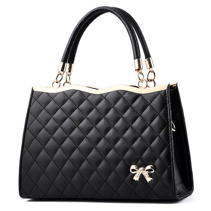 Fiorelle Women's Quilted Bow-Accent Structured Tote Bag – Oversized Shoulder & Crossbody Handbag for Women, Timeless Elegance