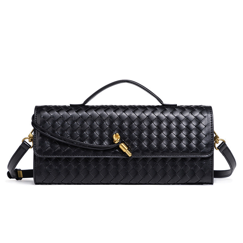 Fiorelle Women's Celestial Baguette Clutch - Kiss-Lock Woven Minaudière with Chain Strap