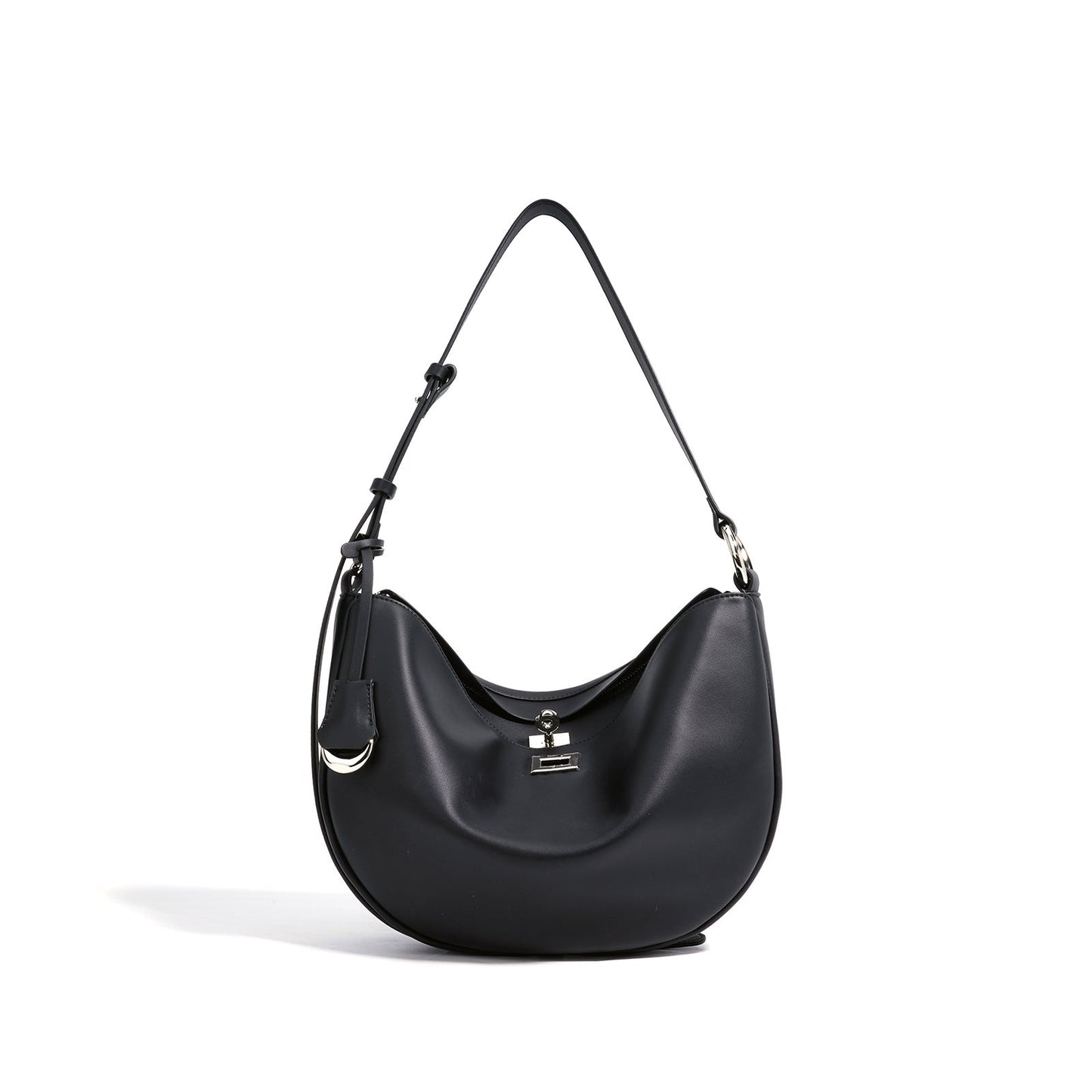 Fiorelle Women's Hush Rider Bucket — Genuine Leather Saddle Bag with Signature Lock Fastening & Convertible Shoulder Strap