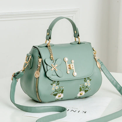 Fiorelle Women's Elegant Embroidered Flap Bucket Bag – Stylish Convertible Crossbody Shoulder Bag