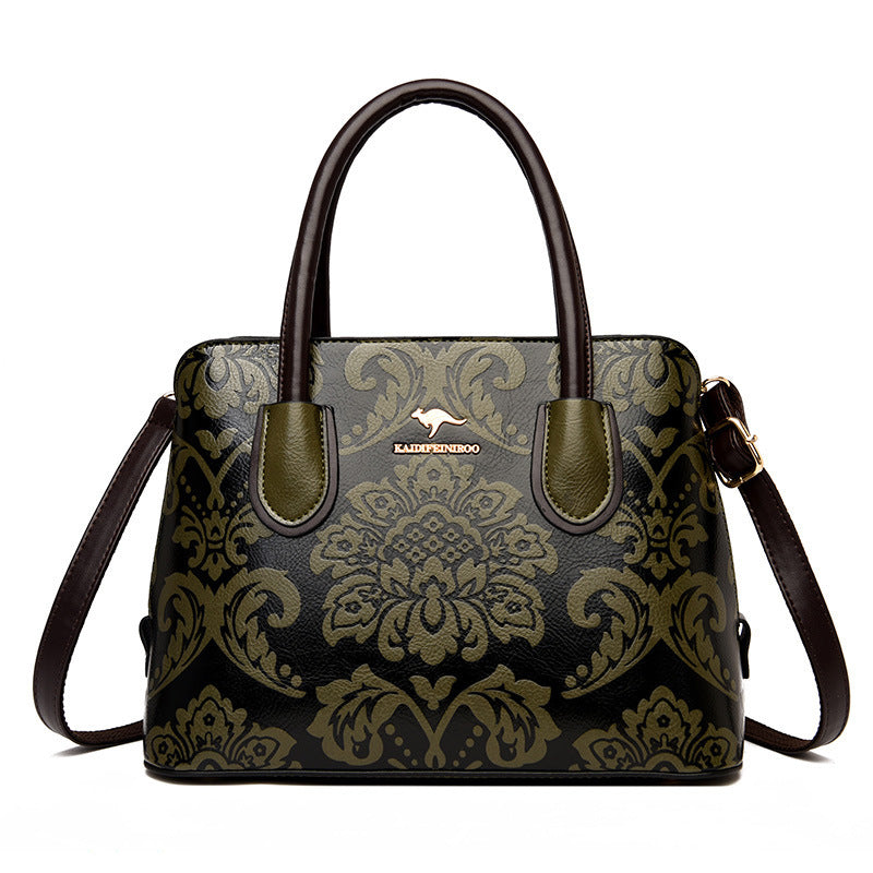 Fiorelle Women's Gilded Heirloom Satchel - Hand-Tooled Embossed Leather Convertible with Timeless Architecture & Artisan Legacy