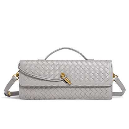 Fiorelle Women's Celestial Baguette Clutch - Kiss-Lock Woven Minaudière with Chain Strap