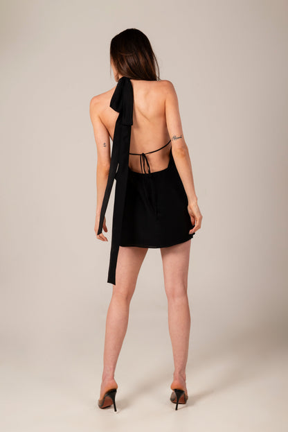 BELLA BLACK SILK DRESS