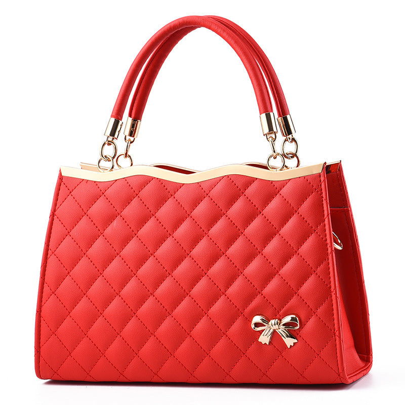 Fiorelle Women's Quilted Bow-Accent Structured Tote Bag – Oversized Shoulder & Crossbody Handbag for Women, Timeless Elegance