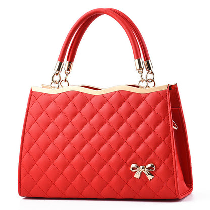 Fiorelle Women's Quilted Bow-Accent Structured Tote Bag – Oversized Shoulder & Crossbody Handbag for Women, Timeless Elegance