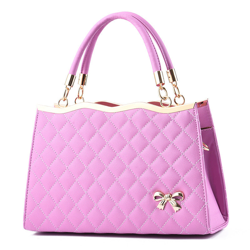 Fiorelle Women's Quilted Bow-Accent Structured Tote Bag – Oversized Shoulder & Crossbody Handbag for Women, Timeless Elegance