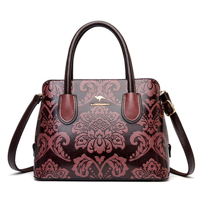 Fiorelle Women's Gilded Heirloom Satchel - Hand-Tooled Embossed Leather Convertible with Timeless Architecture & Artisan Legacy