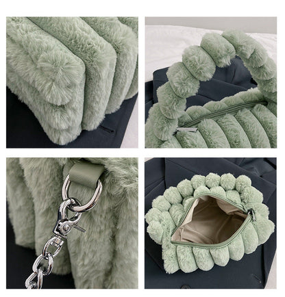 Fiorelle Women‘s Plush Tote & Crossbody Bag – Cloud-Like Soft Minimalist Purse for Everyday Chic