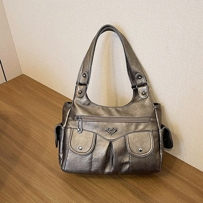 Fiorelle Women's Large Capacity Crossbody Bag - Premium Leather Underarm Purse for Commuter, Travel & Work, Adjustable Strap & Anti-Theft Design