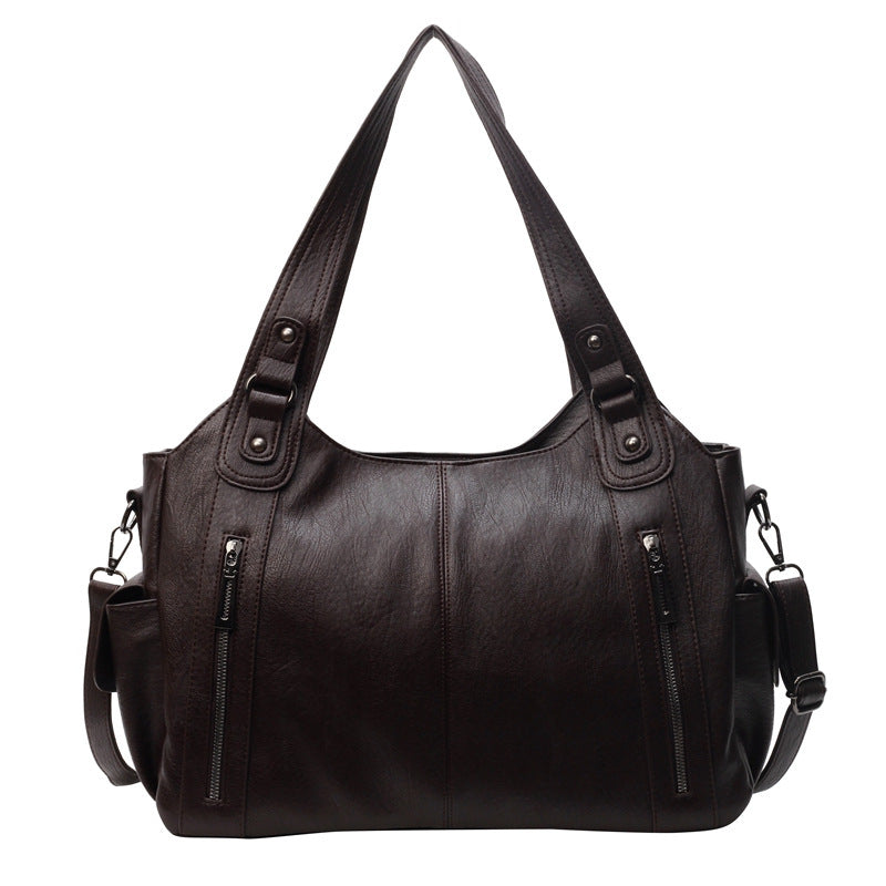 Fiorelle Women's Large-Capacity Vintage Tote Bag: Versatile High-End Shoulder and Handbag, Suitable for Crossbody Wear