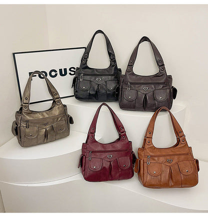 Fiorelle Women's Large Capacity Crossbody Bag - Premium Leather Underarm Purse for Commuter, Travel & Work, Adjustable Strap & Anti-Theft Design
