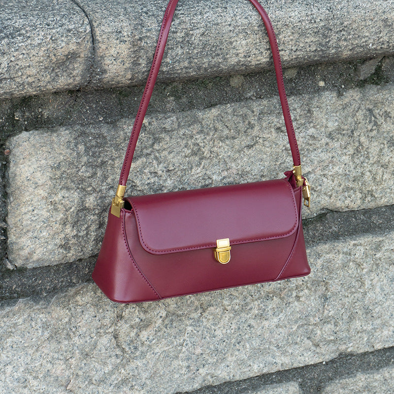 Fiorelle Women's Parisian Baguette Satchel – Vintage Underarm Bag with Convertible Strap & Timeless Textured Leather