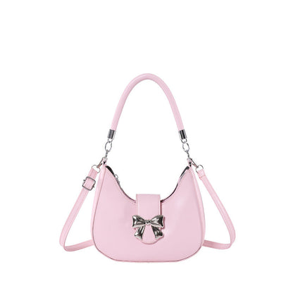 Fiorelle Women’s Bow-Adorned Chain Shoulder Bag - Crossbody Purse with Detachable Strap