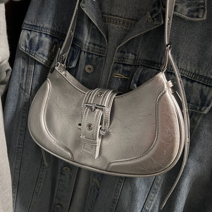 Fiorelle Women's Luna Saddle Bag – Retro Chic Crossbody Shoulder Bag | Y2K Minimalist Purse