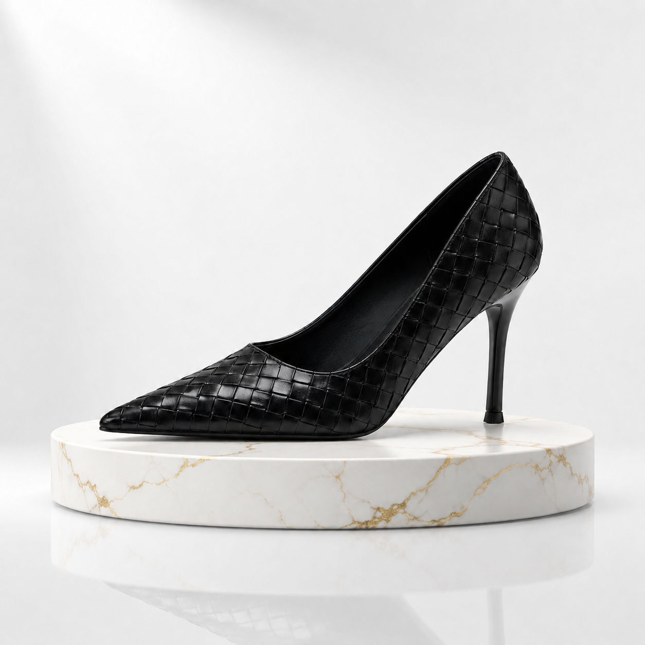 Sofia Leather Woven Pumps