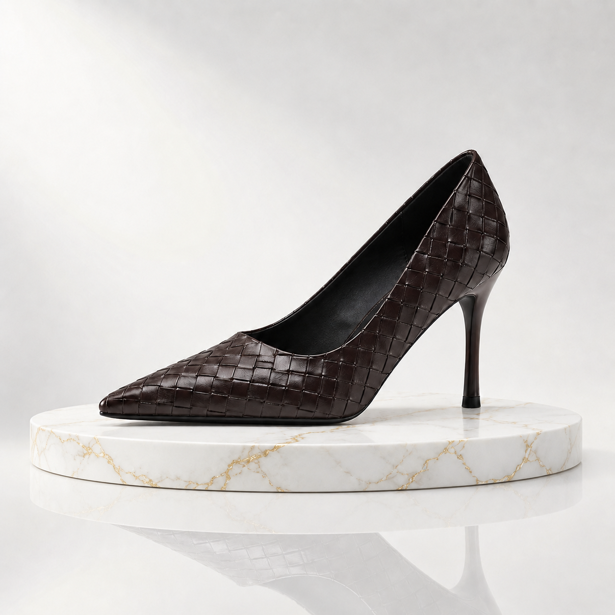 Sofia Leather Woven Pumps