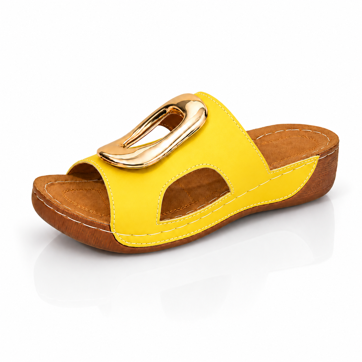Eliza Gold Buckle Sandals