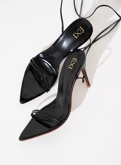 IVY LACEUP PATENT BLACK
