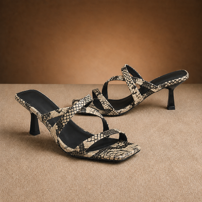 Jessa Snake Print Sandals