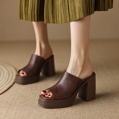 Gigi Leather Platform Sandals