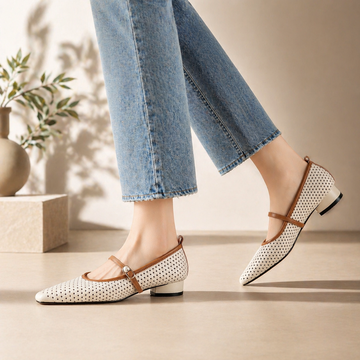 Elaine Leather Mary Janes