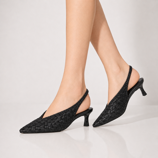 Maddison Woven Slingback Heels