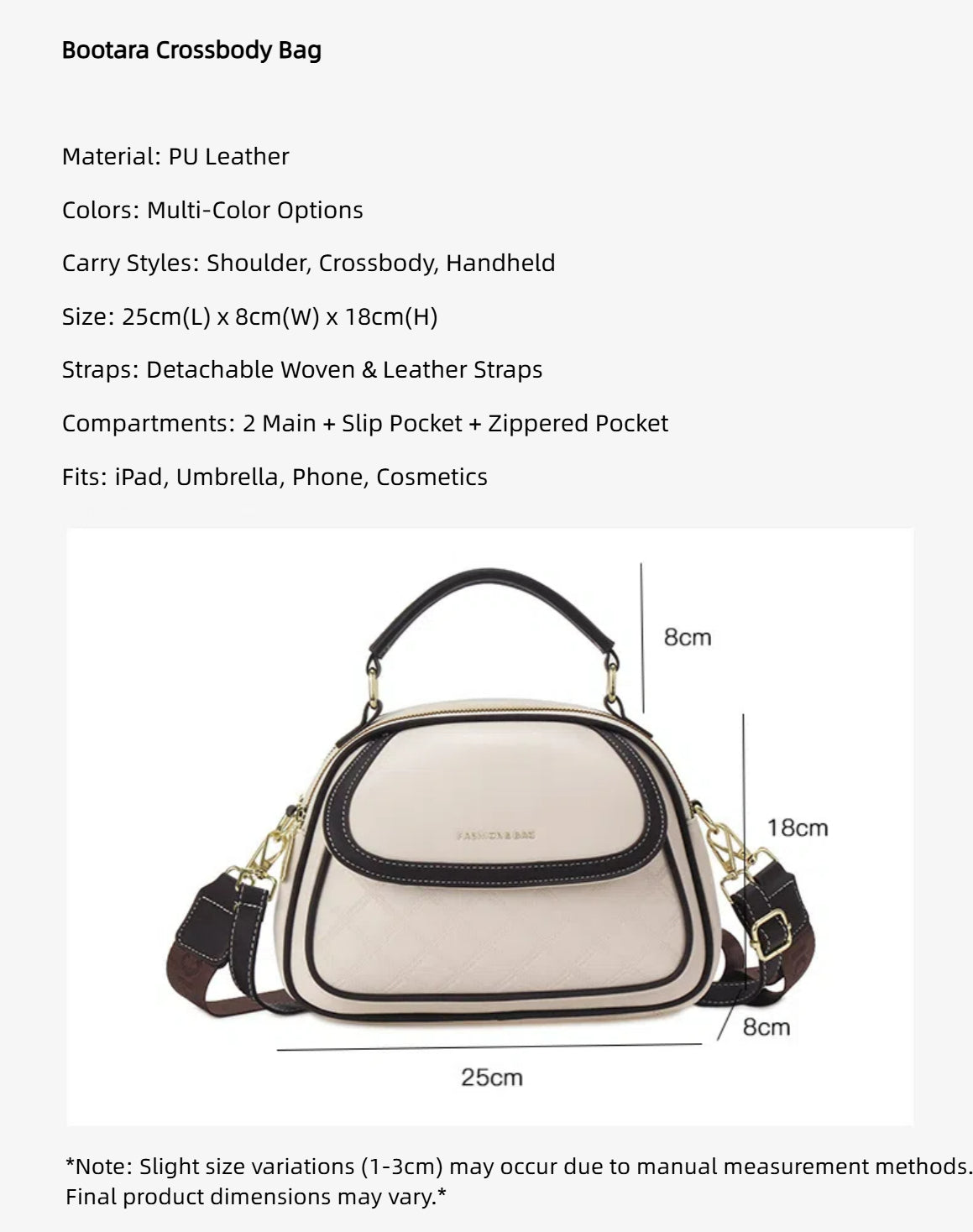 Fiorelle Women's Quilted Round Bag – Crossbody & Shoulder Mini Purse for Women