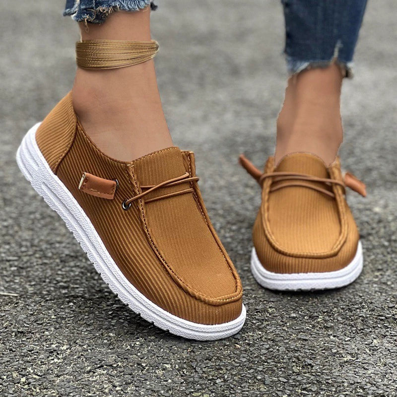 Fiorelle Large size casual shoes spring and autumn new flat-soled low-top loafers for women