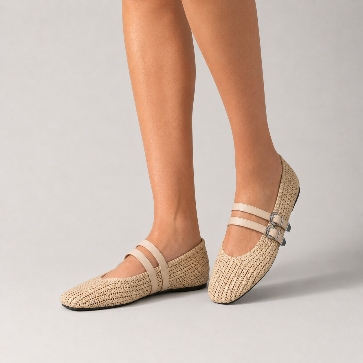 Olivia Double Strap Flats