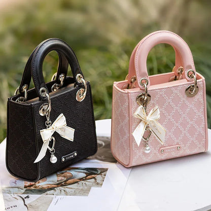Pearl Bow Jacquard Bag
