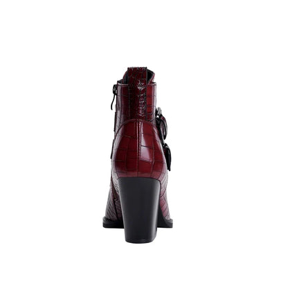 Westline Buckle Leather Boots