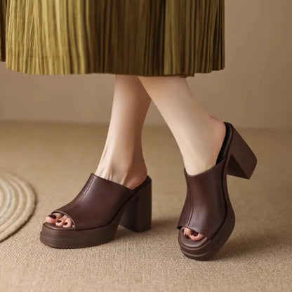 Gigi Leather Platform Sandals