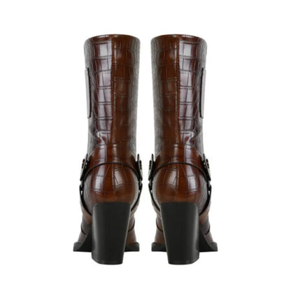 Westline Buckle Ankle Boots