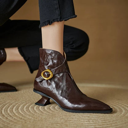 Aurora Leather Buckle Boots