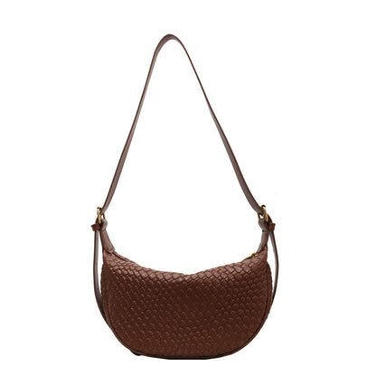 Fiorelle Women's Riviera Bias-Weave Crescent - Convertible Shoulder to Crossbody in French-Inspired Grain