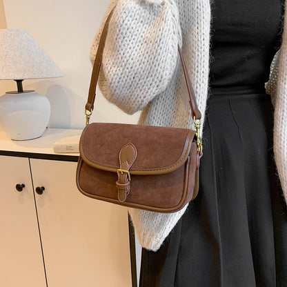 Fiorelle Women's Saddle Luxe Sling Bag - Matte Vintage Crossbody with Signature Buckle & Adjustable Wear
