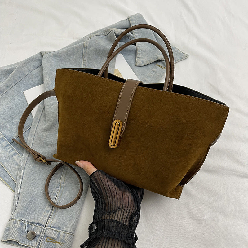 Fiorelle Women's Vintage Commuter Tote - XL Capacity Pebbled PU or Sueded Tote | Convertible Carry & Retro Design