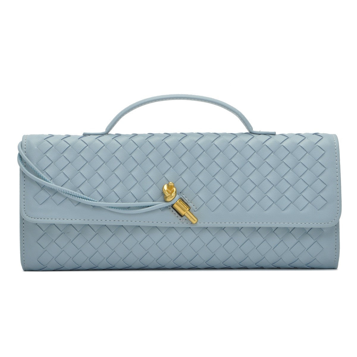 Fiorelle Women's Celestial Baguette Clutch - Kiss-Lock Woven Minaudière with Chain Strap