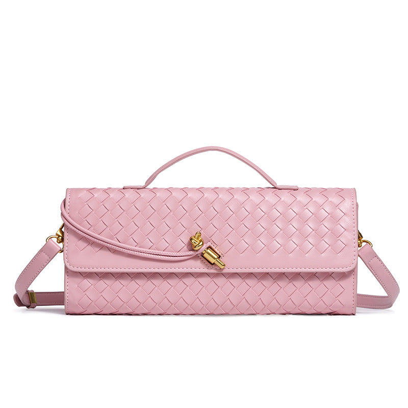 Fiorelle Women's Celestial Baguette Clutch - Kiss-Lock Woven Minaudière with Chain Strap