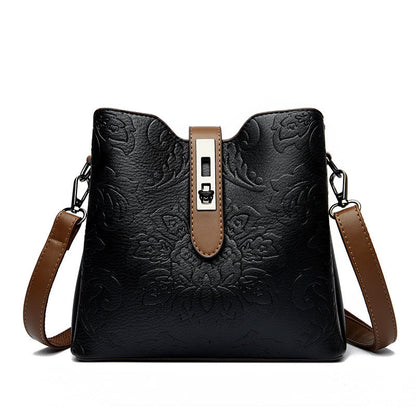 Fiorelle Women's Heritage Artisan Bucket - Distinctive Hand-Blocked Motifs on Heirloom Leather with Village-to-City Versatility