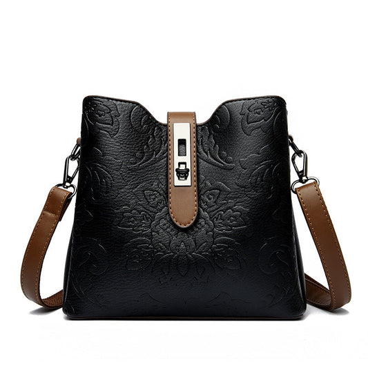 Fiorelle Women's Heritage Artisan Bucket - Distinctive Hand-Blocked Motifs on Heirloom Leather with Village-to-City Versatility