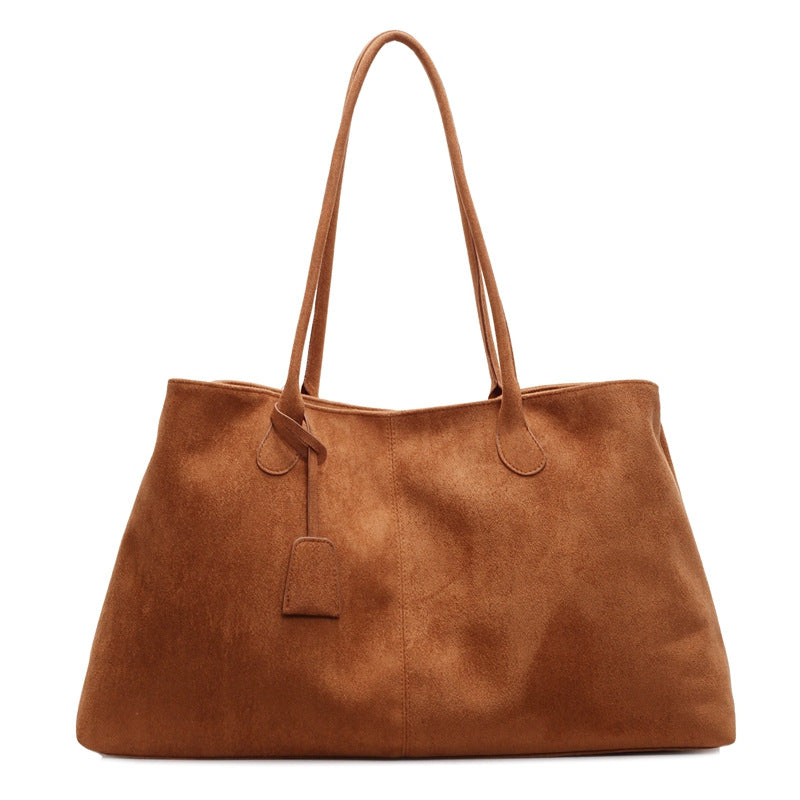 Fiorelle Women's  Luxe Suede Minimalist Tote Bag — Spacious Carryall with Curated Everyday Elegance