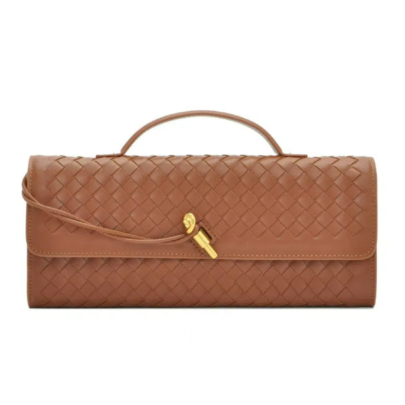 Fiorelle Women's Celestial Baguette Clutch - Kiss-Lock Woven Minaudière with Chain Strap