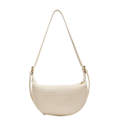 Fiorelle Women's Riviera Bias-Weave Crescent - Convertible Shoulder to Crossbody in French-Inspired Grain
