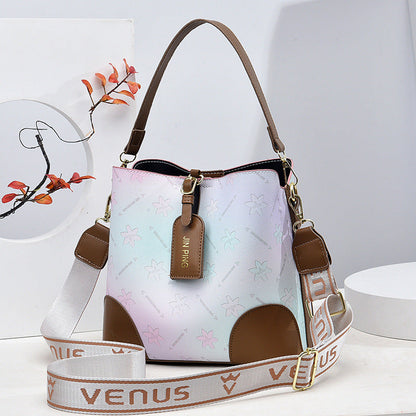 Fiorelle Women's Iridescent Prism Multi-Way Bucket Bag – Color-Shifting Rainbow Shoulder Crossbody Handbag