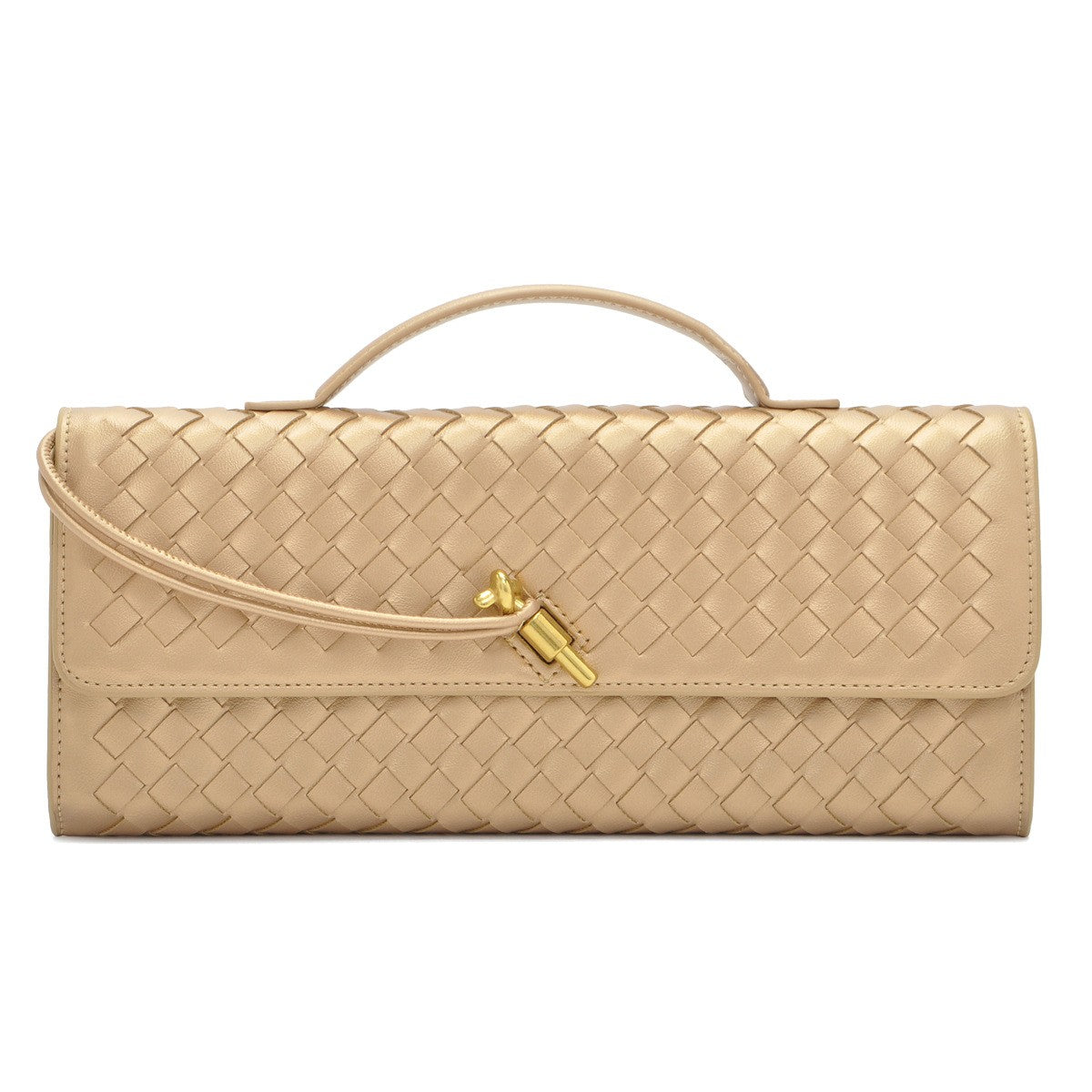 Fiorelle Women's Celestial Baguette Clutch - Kiss-Lock Woven Minaudière with Chain Strap