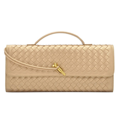 Fiorelle Women's Celestial Baguette Clutch - Kiss-Lock Woven Minaudière with Chain Strap