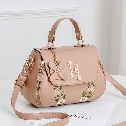 Fiorelle Women's Elegant Embroidered Flap Bucket Bag – Stylish Convertible Crossbody Shoulder Bag